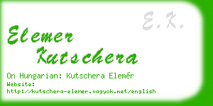 elemer kutschera business card